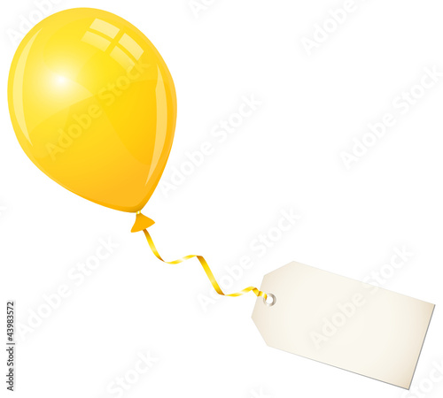 Flying Yellow Balloon & Beige Label photo