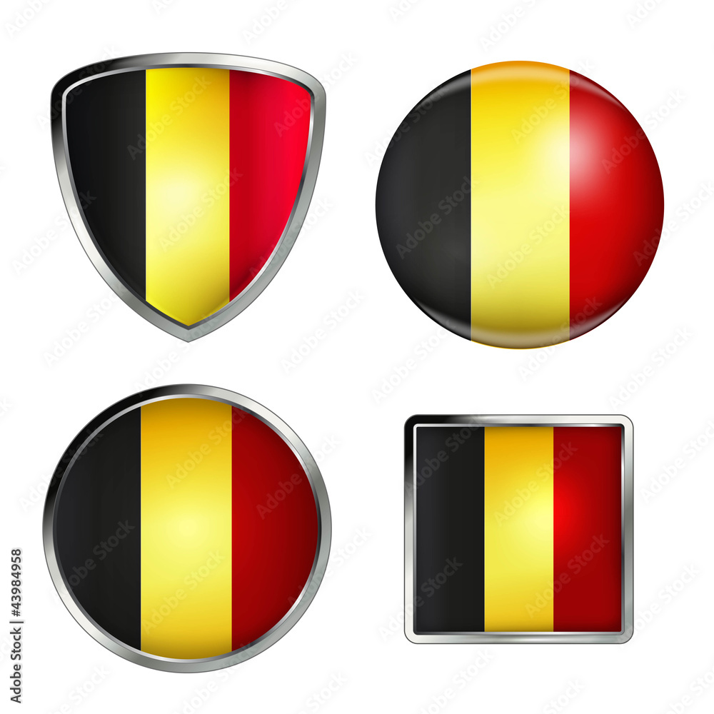 Fototapeta premium belgium flag icon set