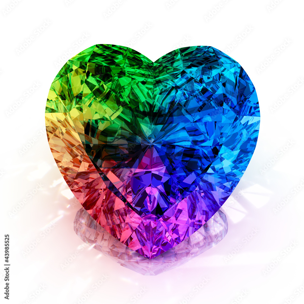 rainbow heart shape diamond rainbow heart shape diamond