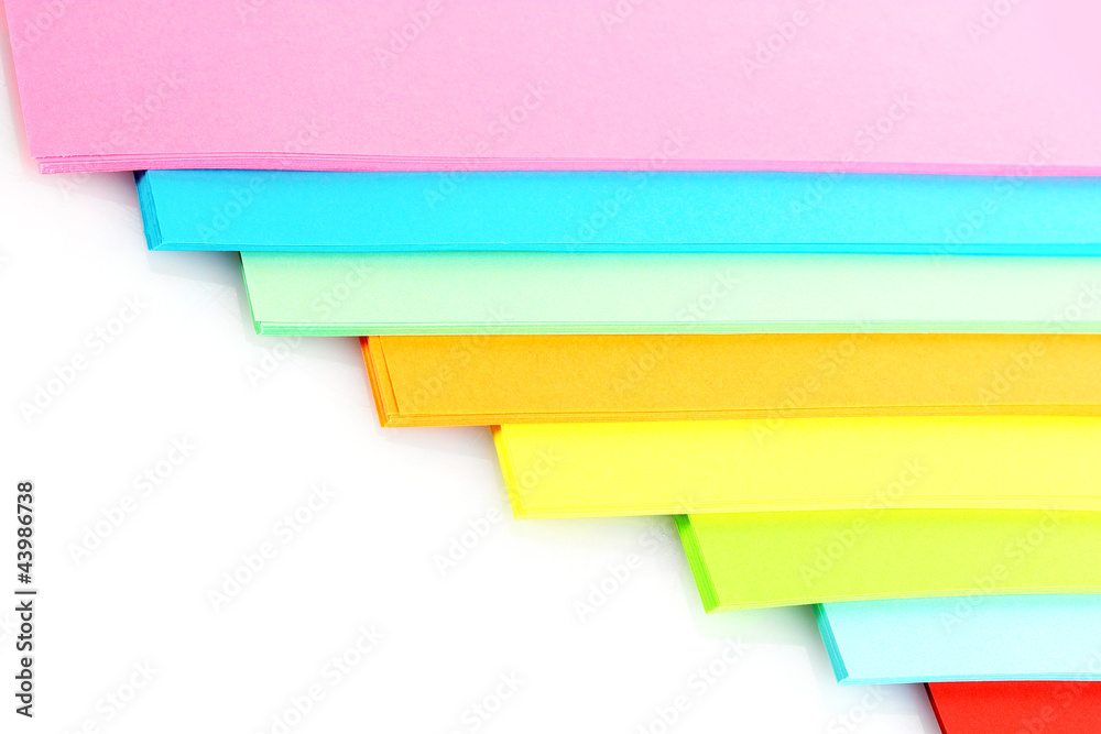 bright colorful paper isolated on white