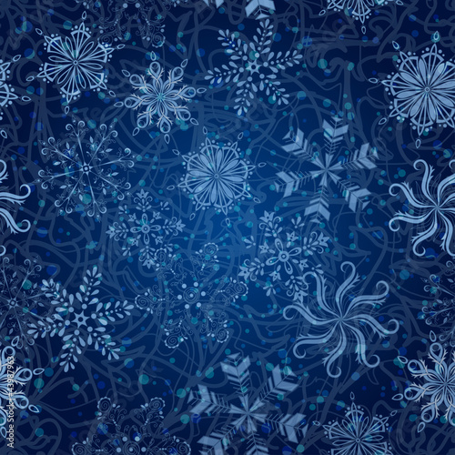 Snowflakes  seamless Christmas background