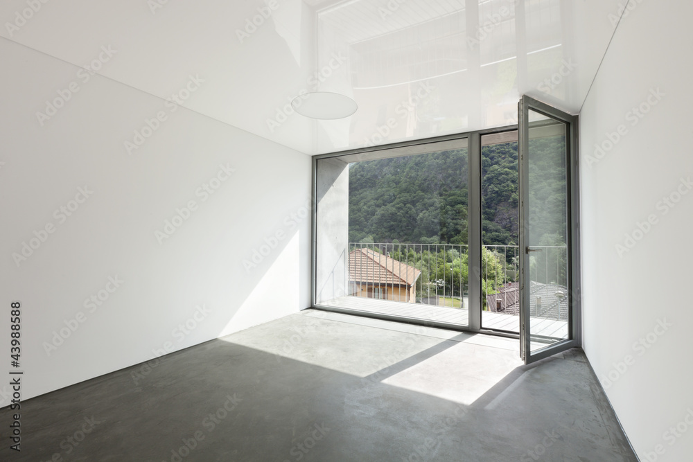 Obraz premium interior, empty room with large window