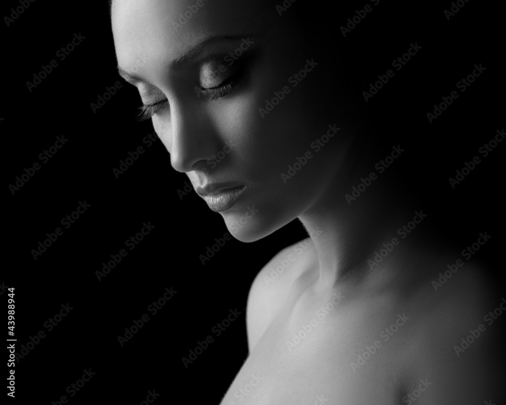Woman silhouette in Black & White