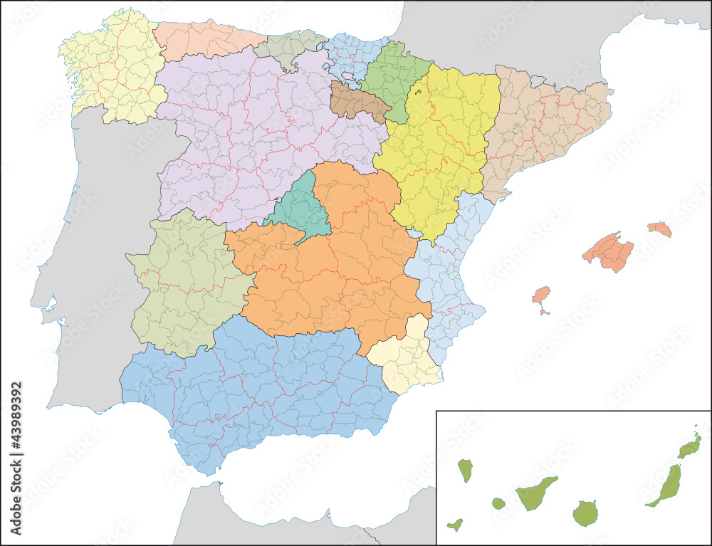 Fototapeta premium Spanien, Administrativ, Region, Provinz, Landkreis