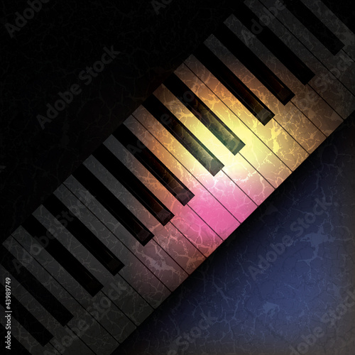 abstract grunge music background with piano