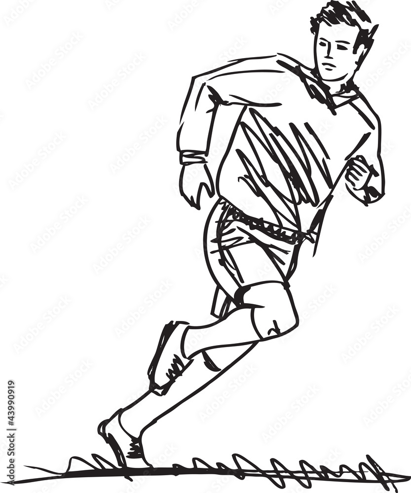 Sketch of Soccer Player. Vector illustration Sketch of Soccer Player. Vector illustration