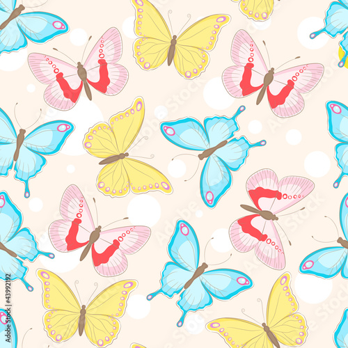 seamless pattern with butterflies © melazerg