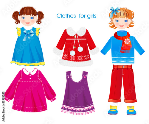 set of seasonal clothes for girls
