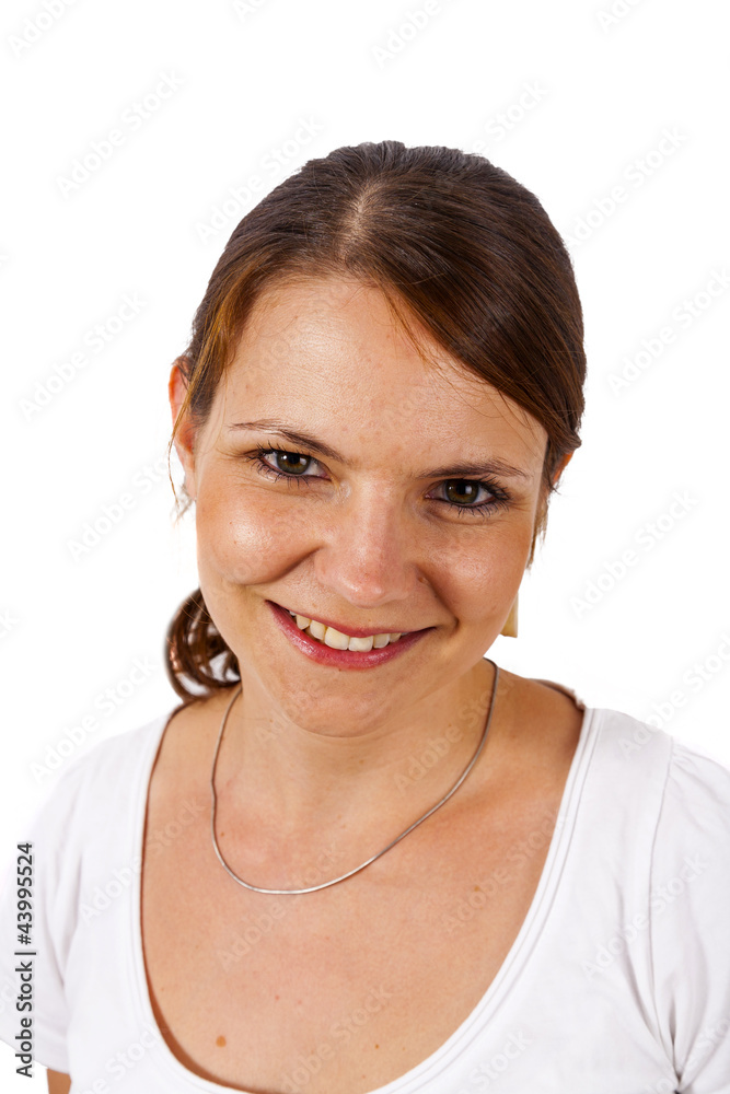 Close-up young beautiful woman in studion Close-up young beautiful woman in studion