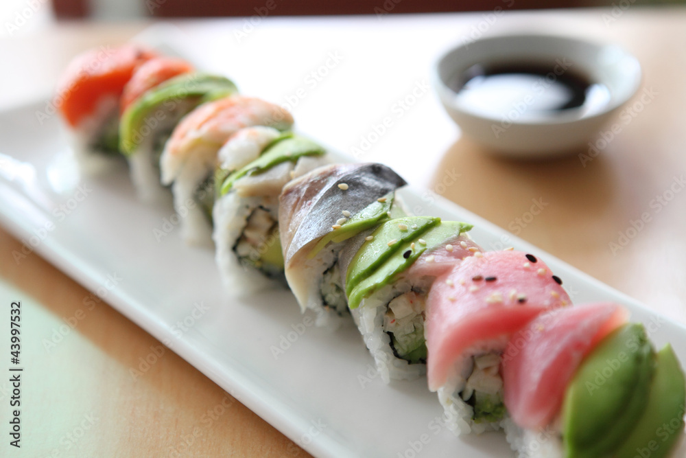 japanese mix rolls with row fish japanese mix rolls with row fish