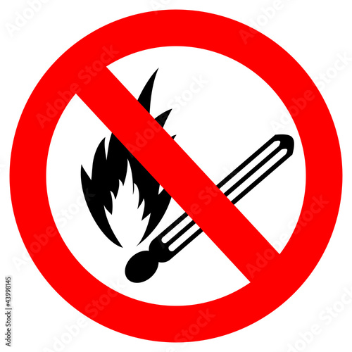No naked fire sign, vector illustration