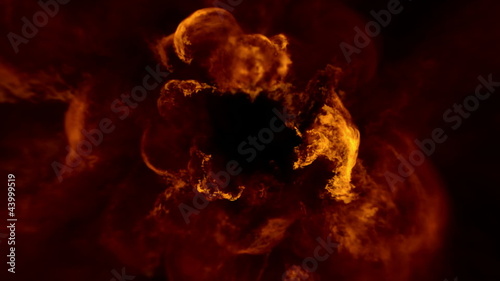 Ring of fire exploding toward the camera in 1080p with alpha