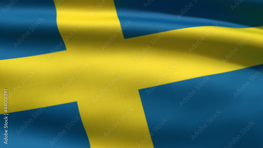 Swedish flag, 3d animation. perfect seamless loop Swedish flag, 3d animation. perfect seamless loop