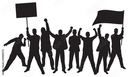 lots of furious people protesting
