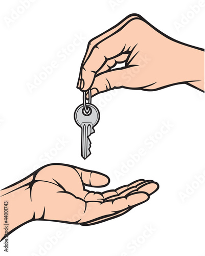 hand giving a key to another hand