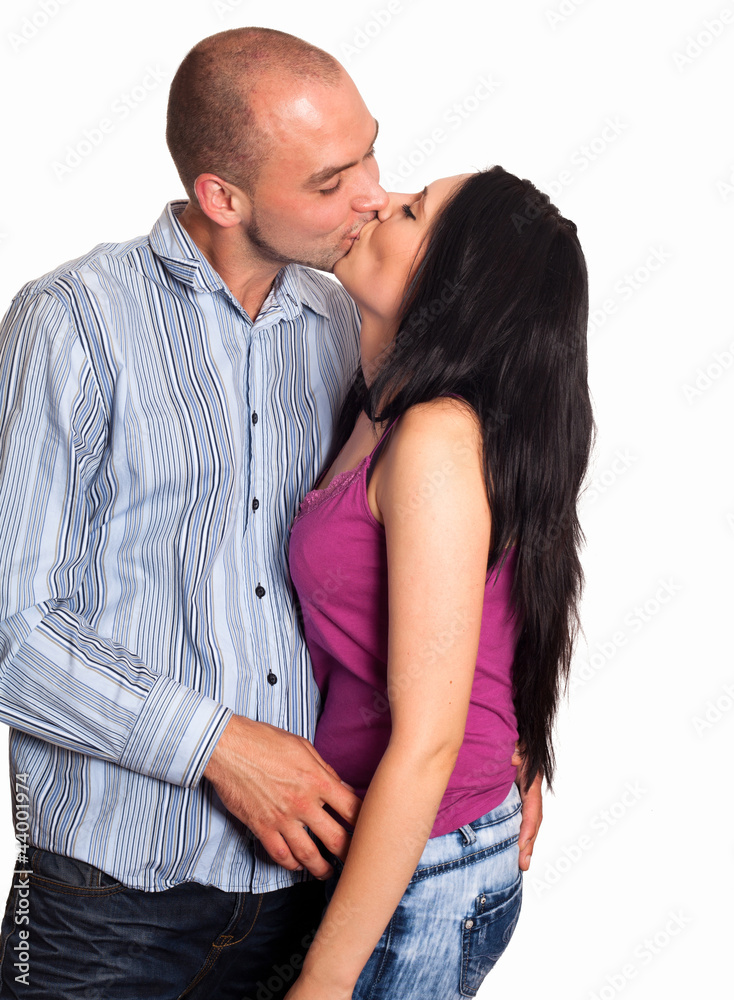 Beautiful young couple kiss Beautiful young couple kiss