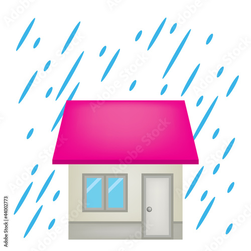 住宅 家 雨 イラスト