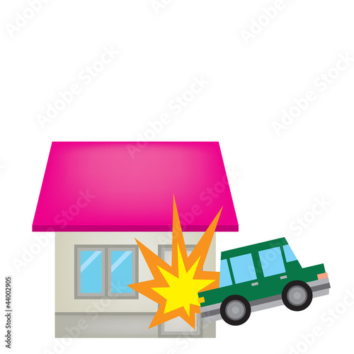 住宅 家 衝突 車 イラスト