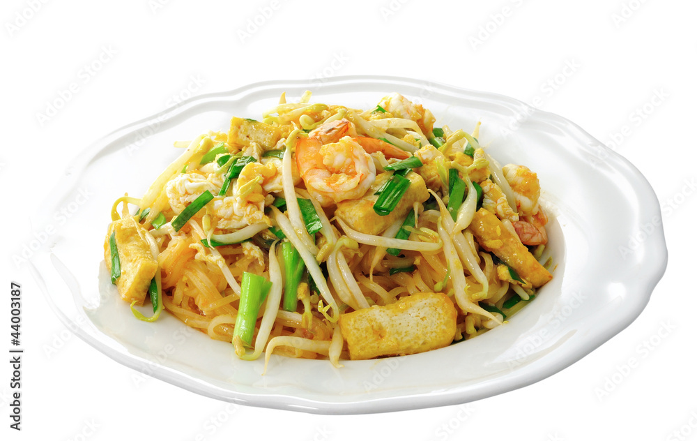 Thai food Pad thai , Stir fry noodles with shrimp