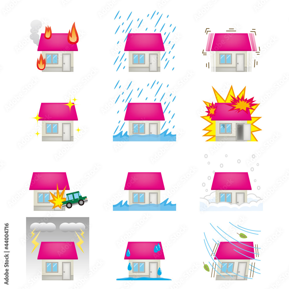 家 住宅 火災保険 イラスト Stock Vector Adobe Stock