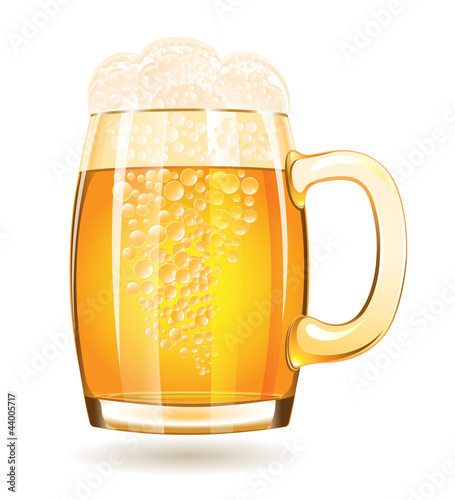 Mug of beer isolated on a white background