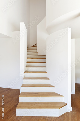 interior modern house  staircase  parquet floor