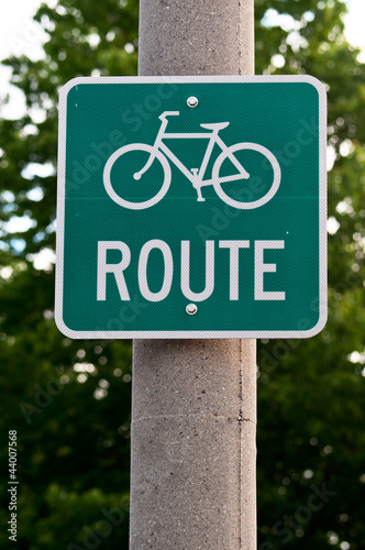 Sign with bicycle path