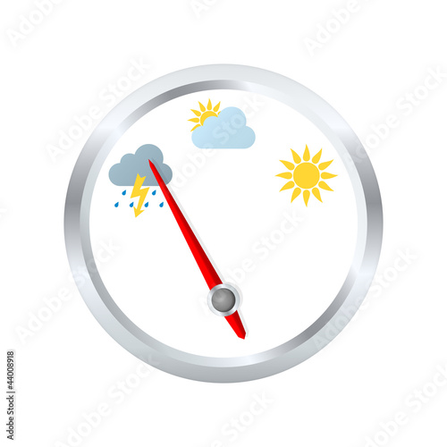 Barometer aneroid indicates stormy weather. Vector illustration