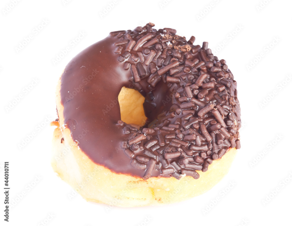 Chocolate glazed donut isolated on white background. Chocolate glazed donut isolated on white background.