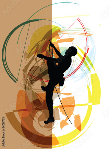 Sketch of rock climber. Vector illustration