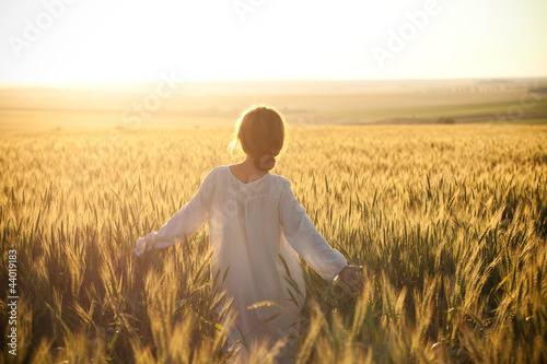 Woman in a wheat field