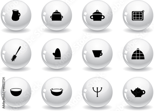 Web buttons, kitchen symbols