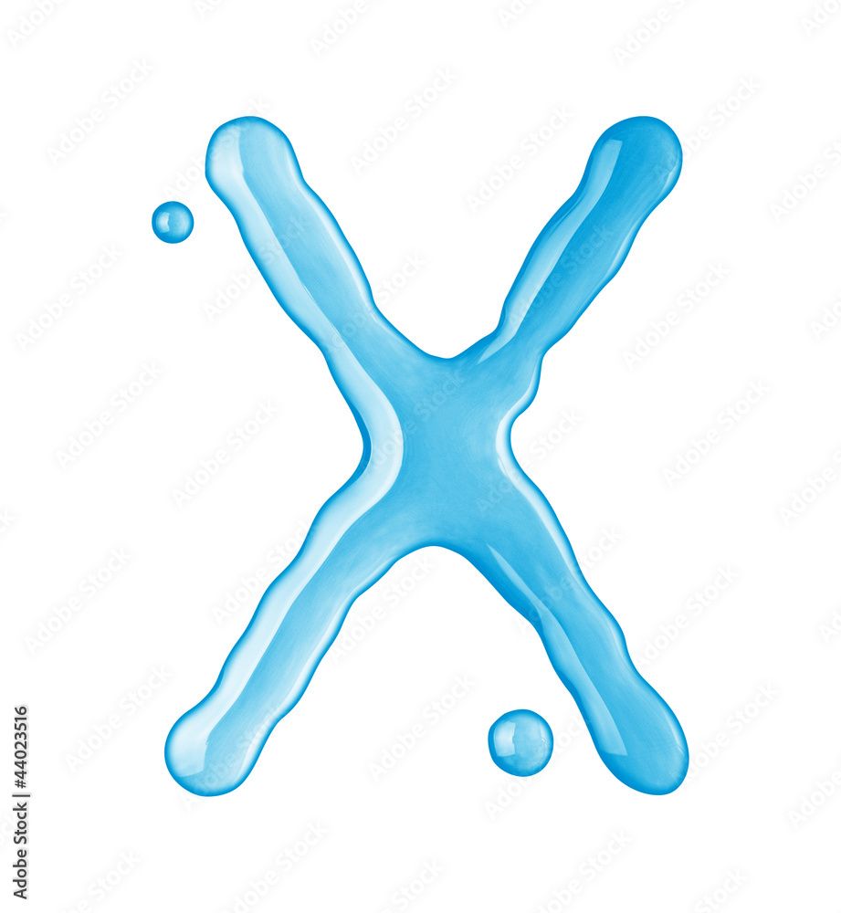 Water drops font on white background Water drops font on white background
