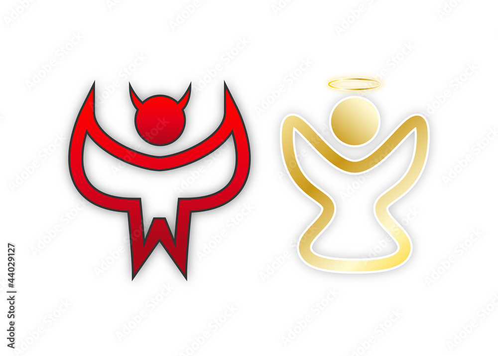 Engel Und Teufel Kostüm Selbst Gemacht Engel und Teufel Stock-Vektorgrafik | Adobe Stock