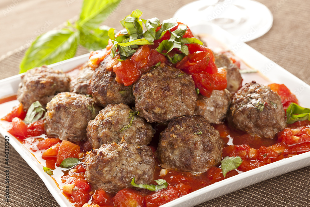 Homemade Meatballs in Red Tomato Sauce Homemade Meatballs in Red Tomato Sauce