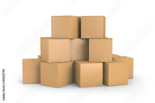Brown cube boxes. © Mockup Cake