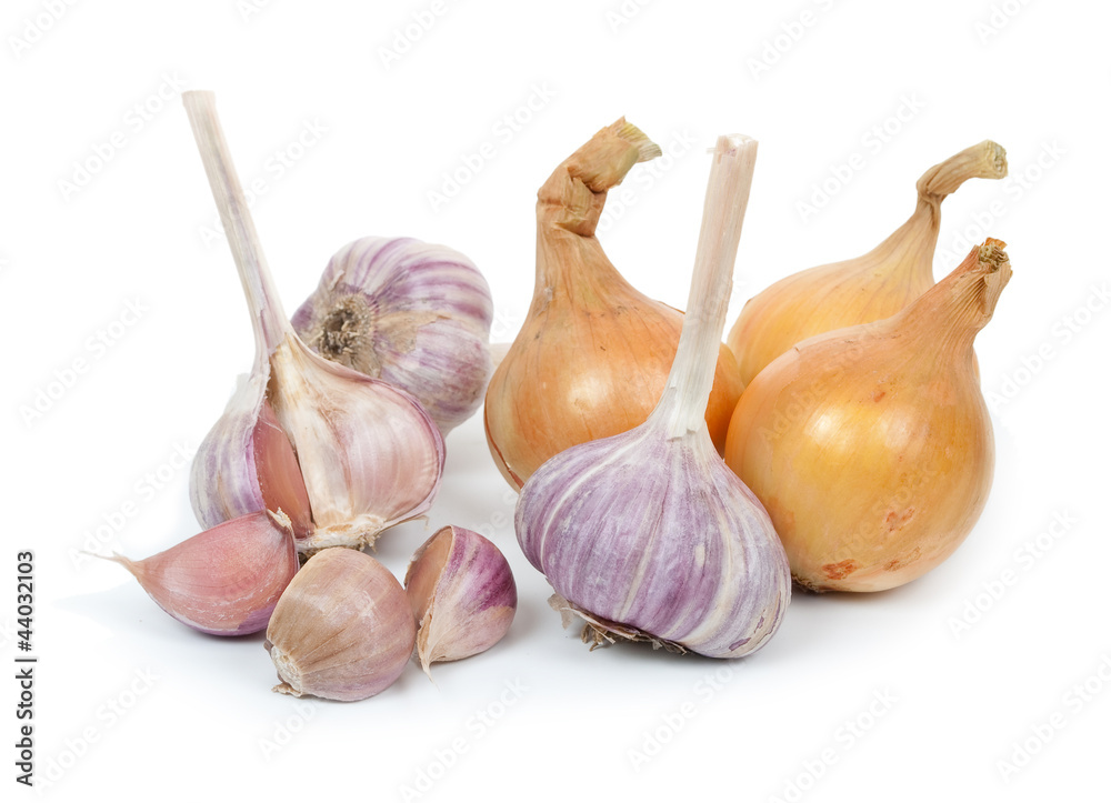 Fototapeta premium Onions and garlic