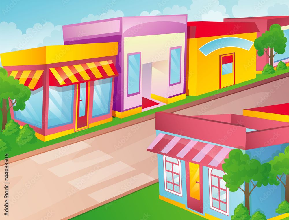 Vector illustration of color city