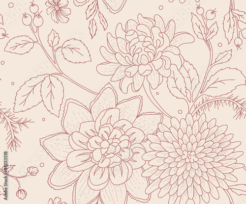 Vector illustration of Floral seamless pattern