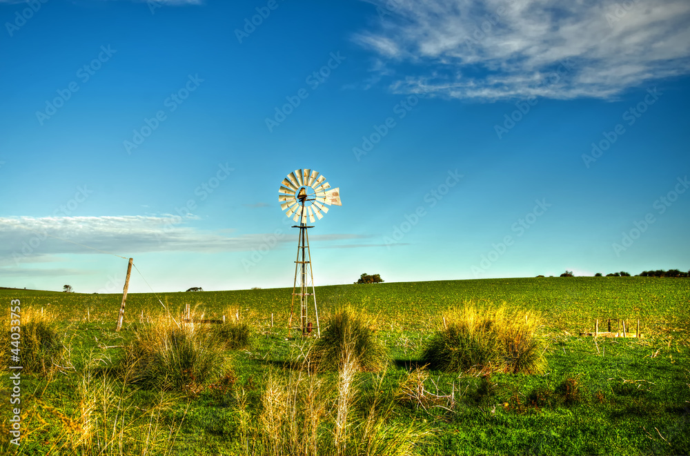 Beautiful old windmill on Farmland , Western Australia