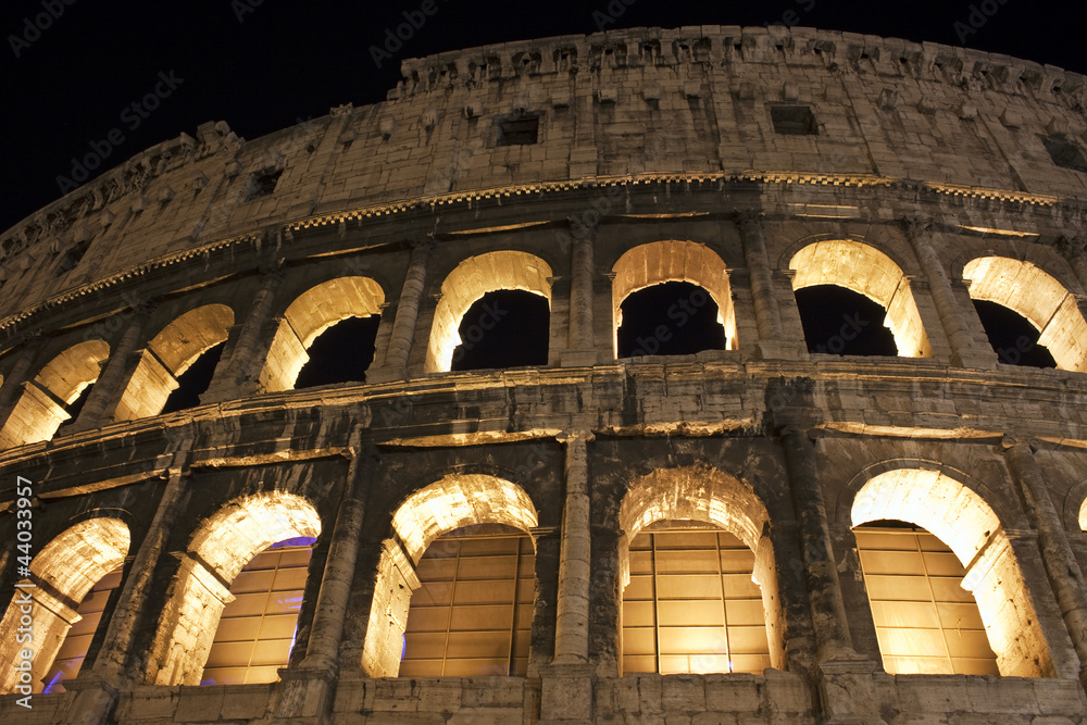 Naklejka premium Detail of the Colosseum in Rome, Italy