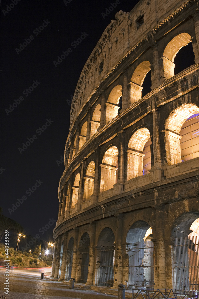 Side view of the Roman Colosseum, Italy