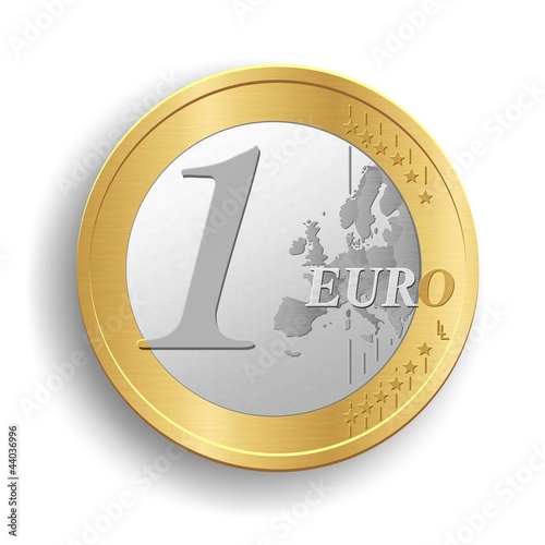 One euro coin photo