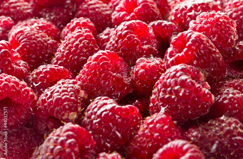 Stack of fresh red raspberry
