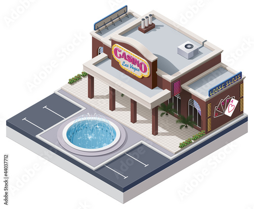 Vector isometric casino building
