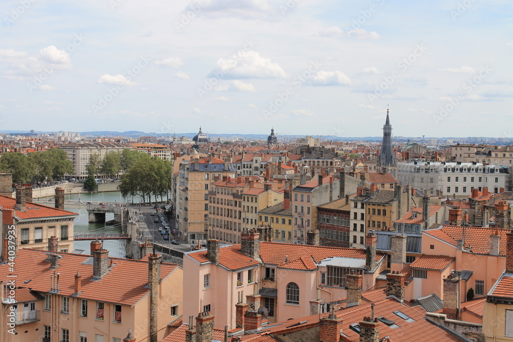 Obraz premium Widok na Lyon we Francji