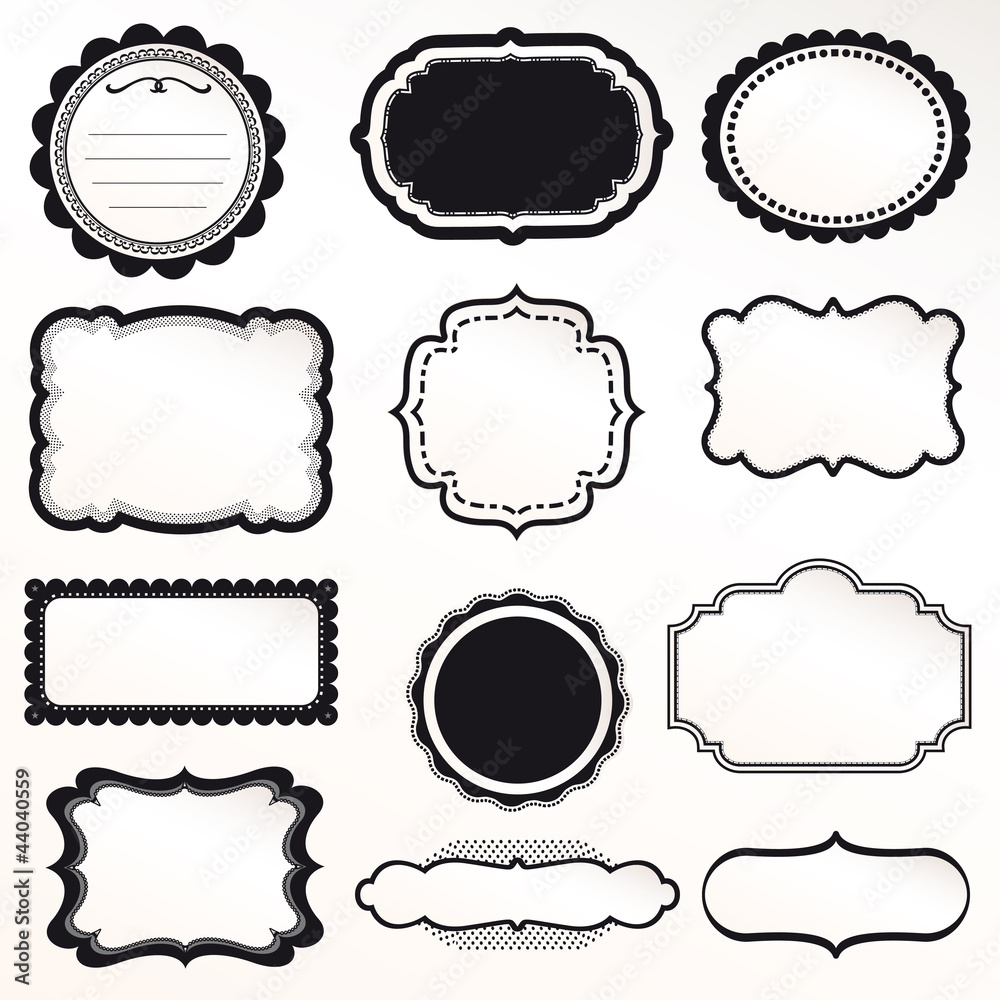 Vector frame set vintage retro