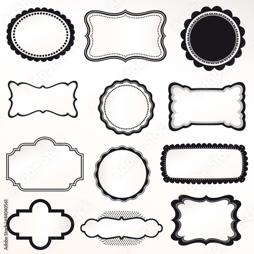 Vector frame set vintage retro