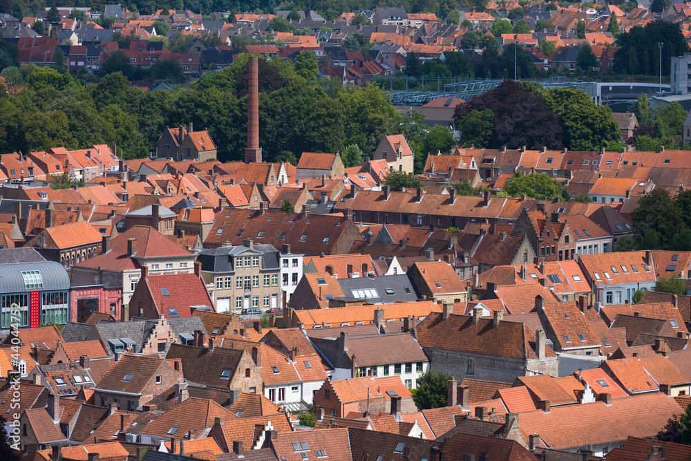 Panoramic view of Bruges, Belgium