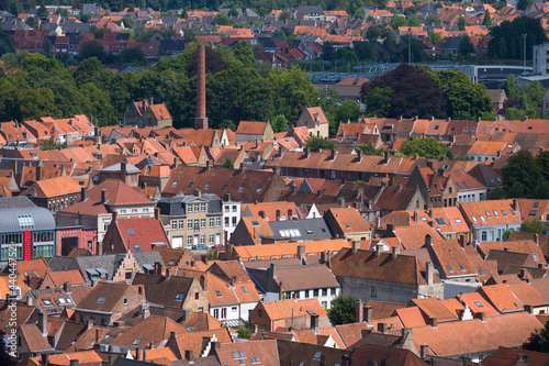 Panoramic view of Bruges, Belgium